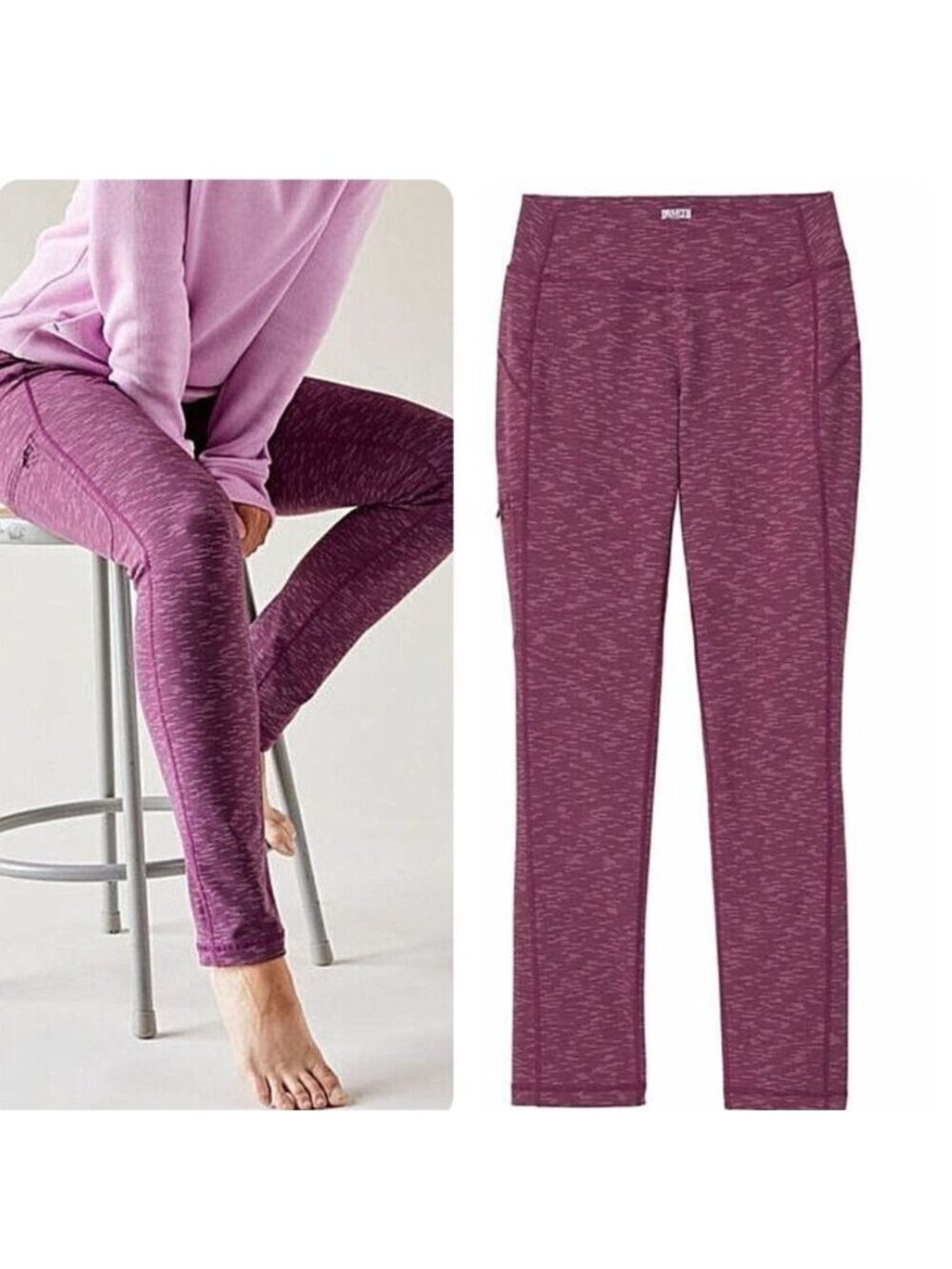 Duluth Womens (2 SET) NoGA Slim Straight Legging Pants Mx31 Gray Maroon AN NWOT